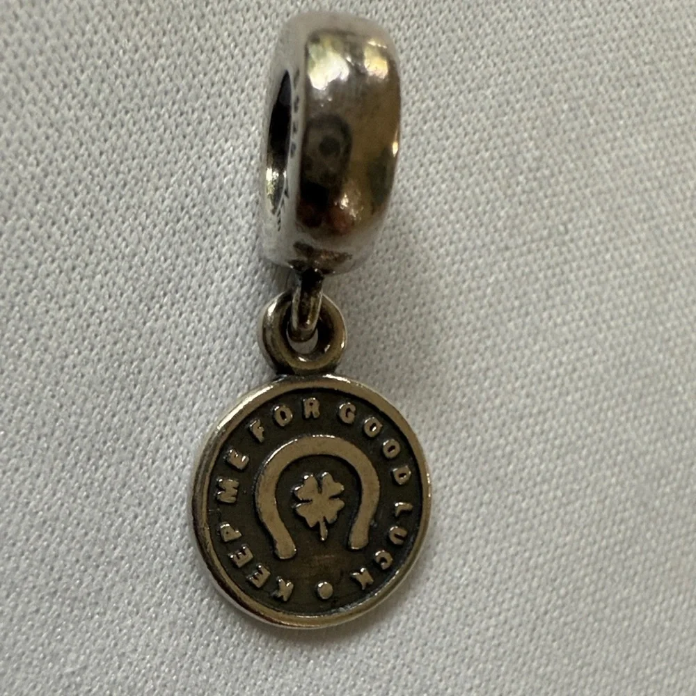 Pandora Silver Lucky Double Sided Design 🍀 Penny Charm​​​ - Picture 2 of 6